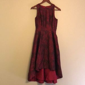NWT WHBM Deep Red Floral Hi-Low Dress - Size 00